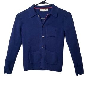 Boden Navy Knit Sweater with Red Trim(Size 7/8)
